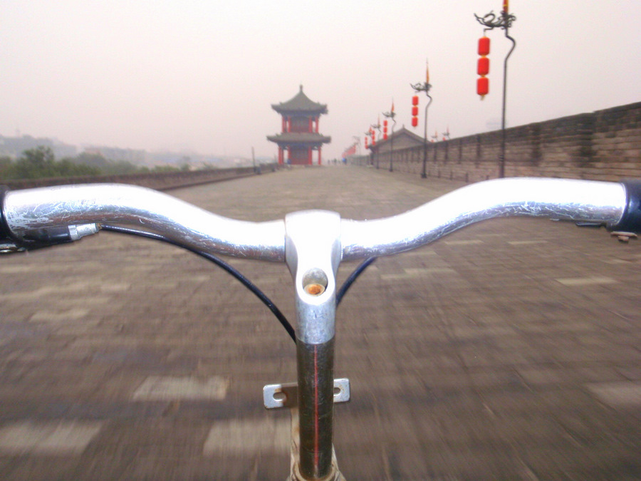 Riding Xian's Walled City Fortress.